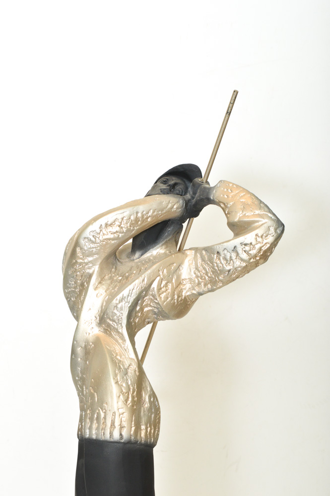 Alexsander Danel Vintage Cast Metal Golfer Sculpture