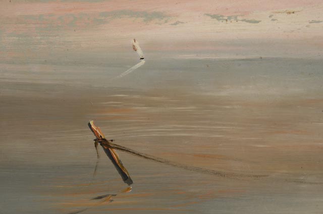 W. E. Dwyer Original Oil Painting of Ships in Harbor