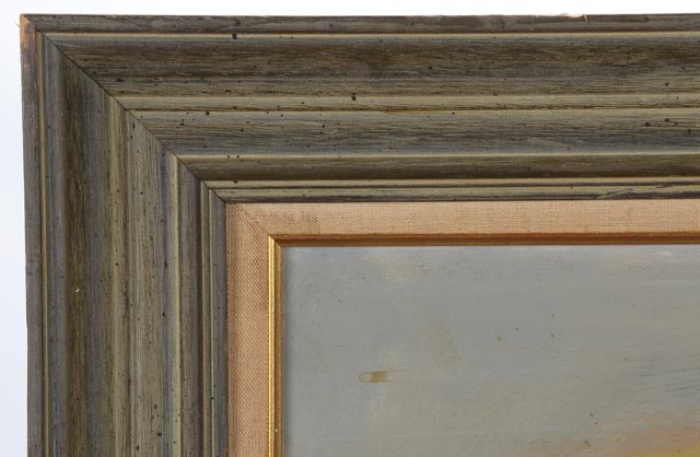 W. E. Dwyer Original Oil Painting of Ships in Harbor