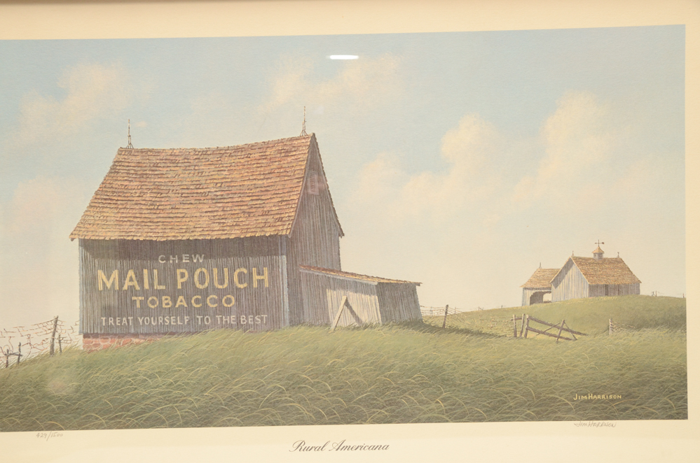 Signed "Rural Americana" Offset Lithograph by Jim Harrison