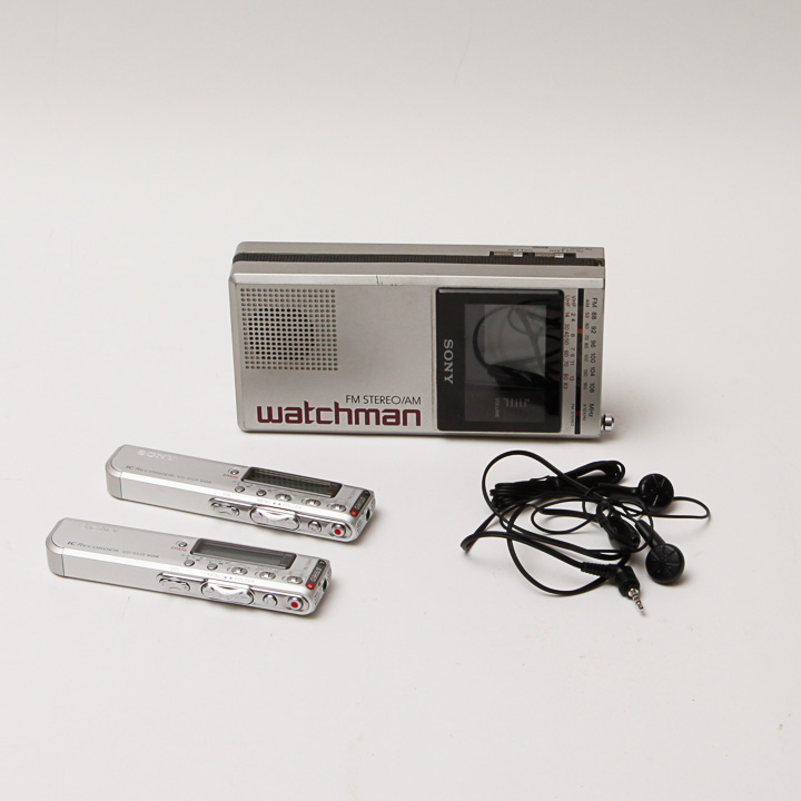 Handheld Sony IC Recorders and Watchman Radio/Television