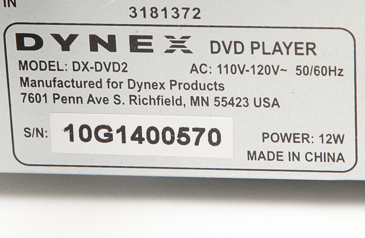 Dynex Progressive-Scan CD/DVD Player