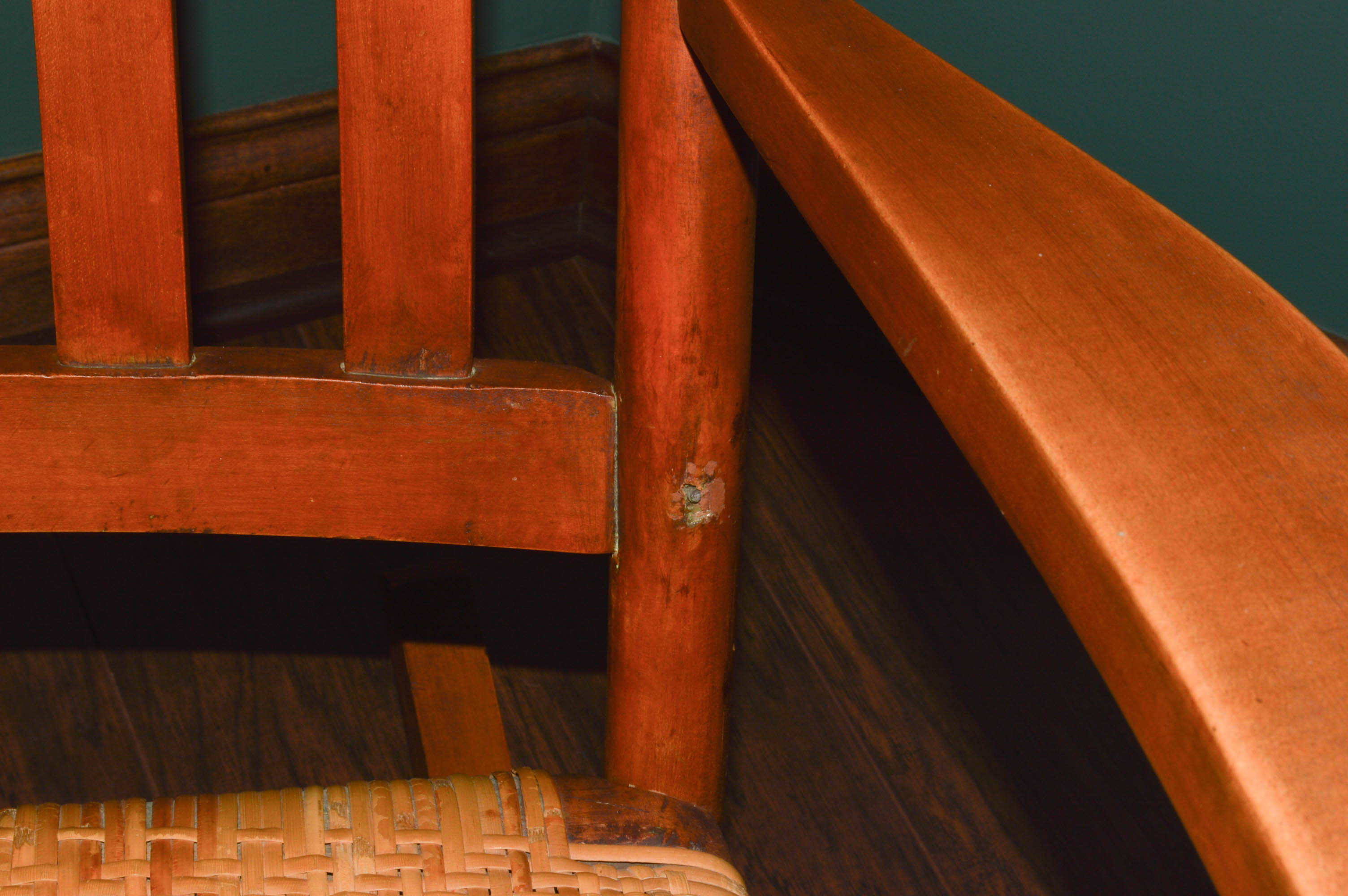 Antique Rocking Chair with Woven Seat