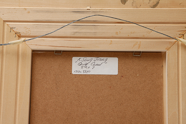 Xiao Song Jiang Oil Painting on Panel "Quiet Canal"