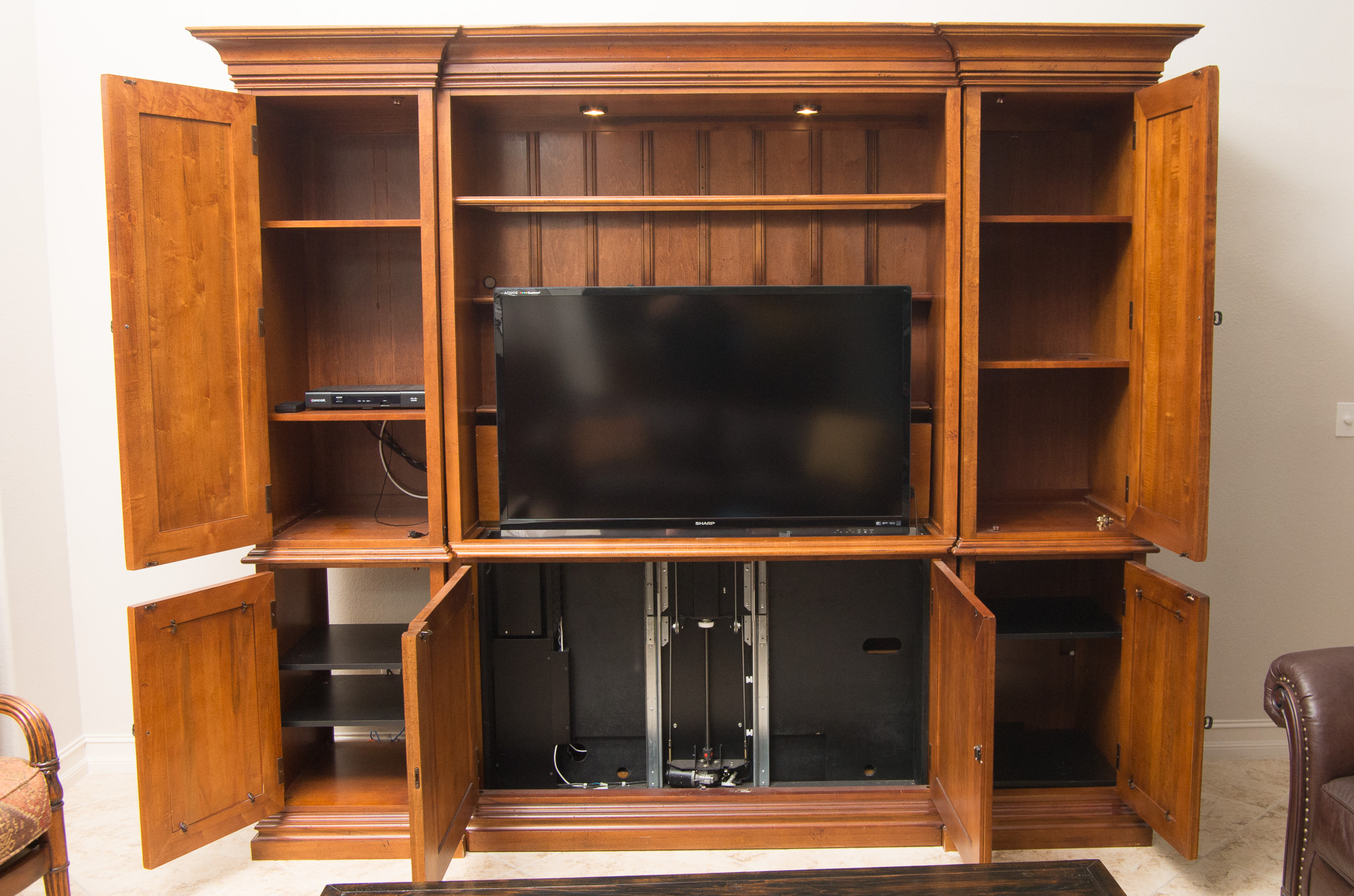 Stanley Furniture Company Wood Entertainment Center with TV
