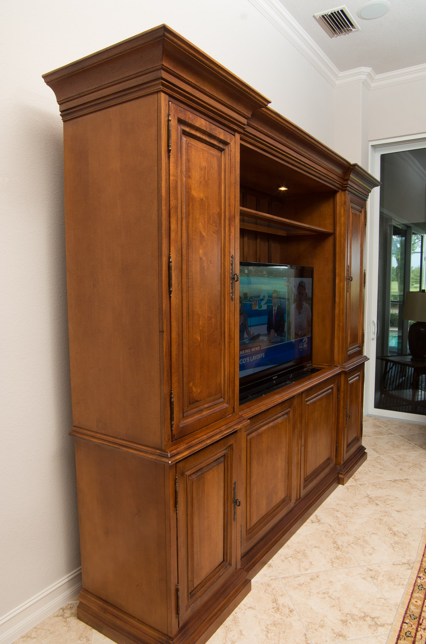 Stanley Furniture Company Wood Entertainment Center with TV