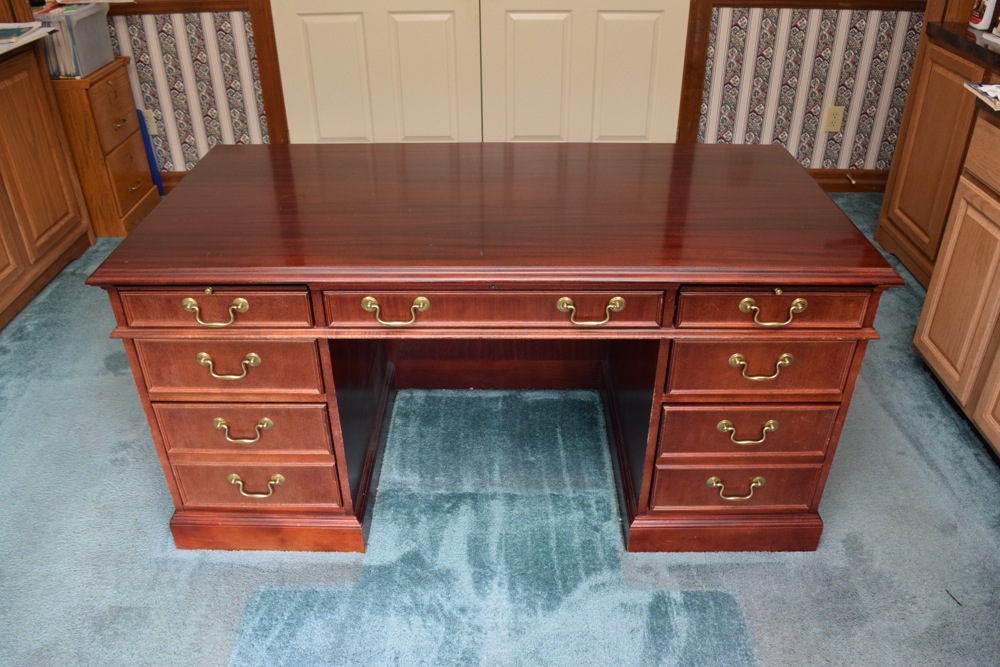 Mahogany Jasper Cabinet Company Executive Desk