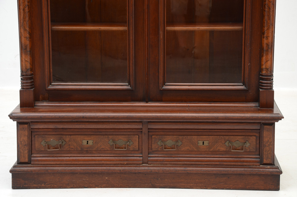 Victorian Eastlake Walnut Bookcase