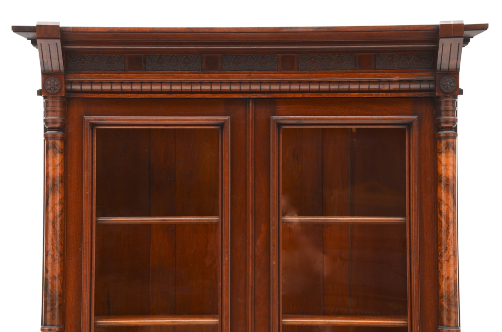 Victorian Eastlake Walnut Bookcase