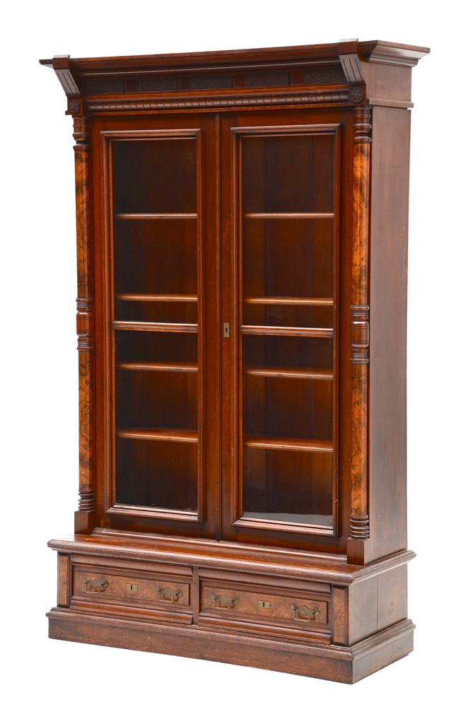 Victorian Eastlake Walnut Bookcase