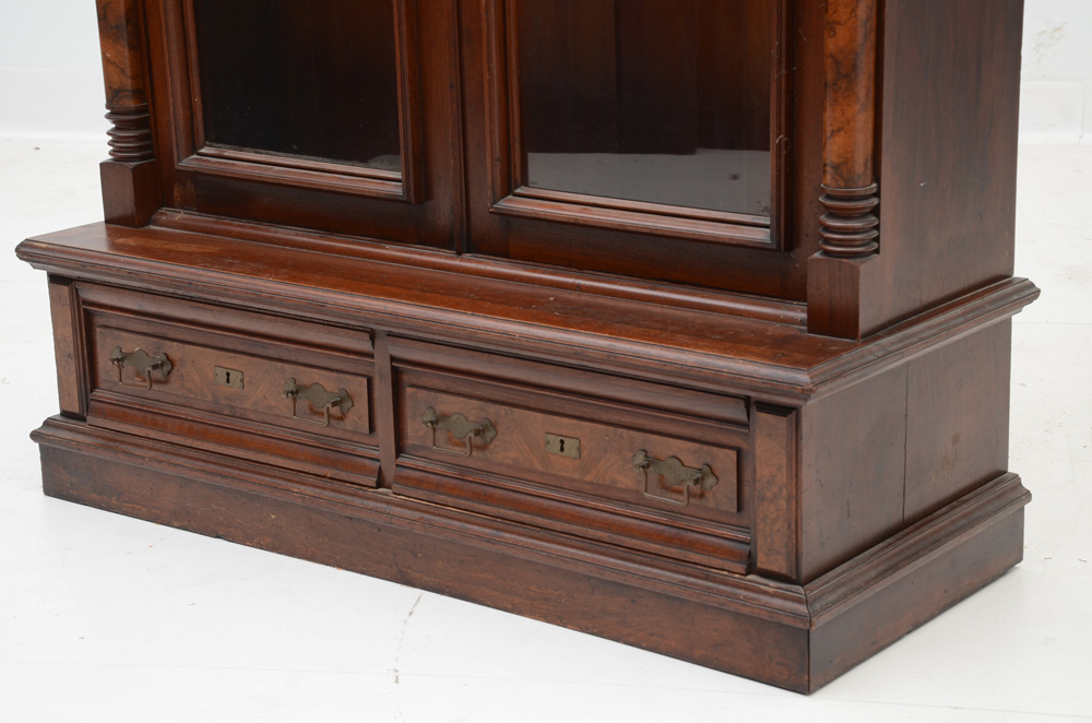 Victorian Eastlake Walnut Bookcase