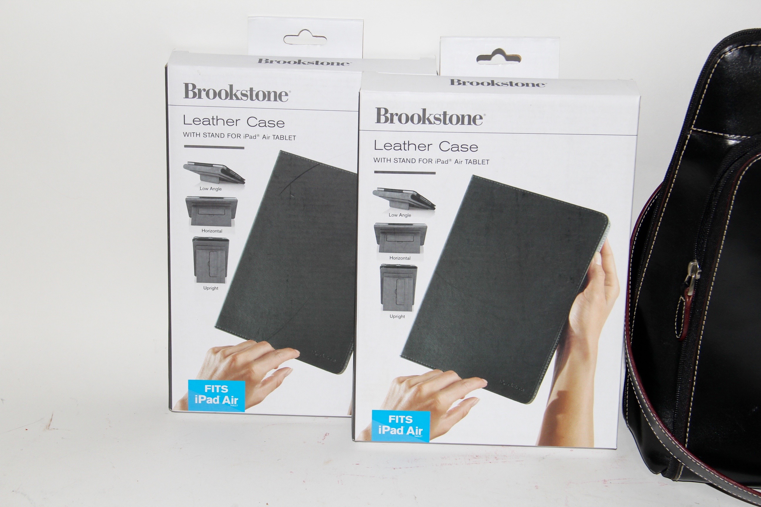 Leather Samsonite Computer Bag with Two Brookstone Leather iPad Cases