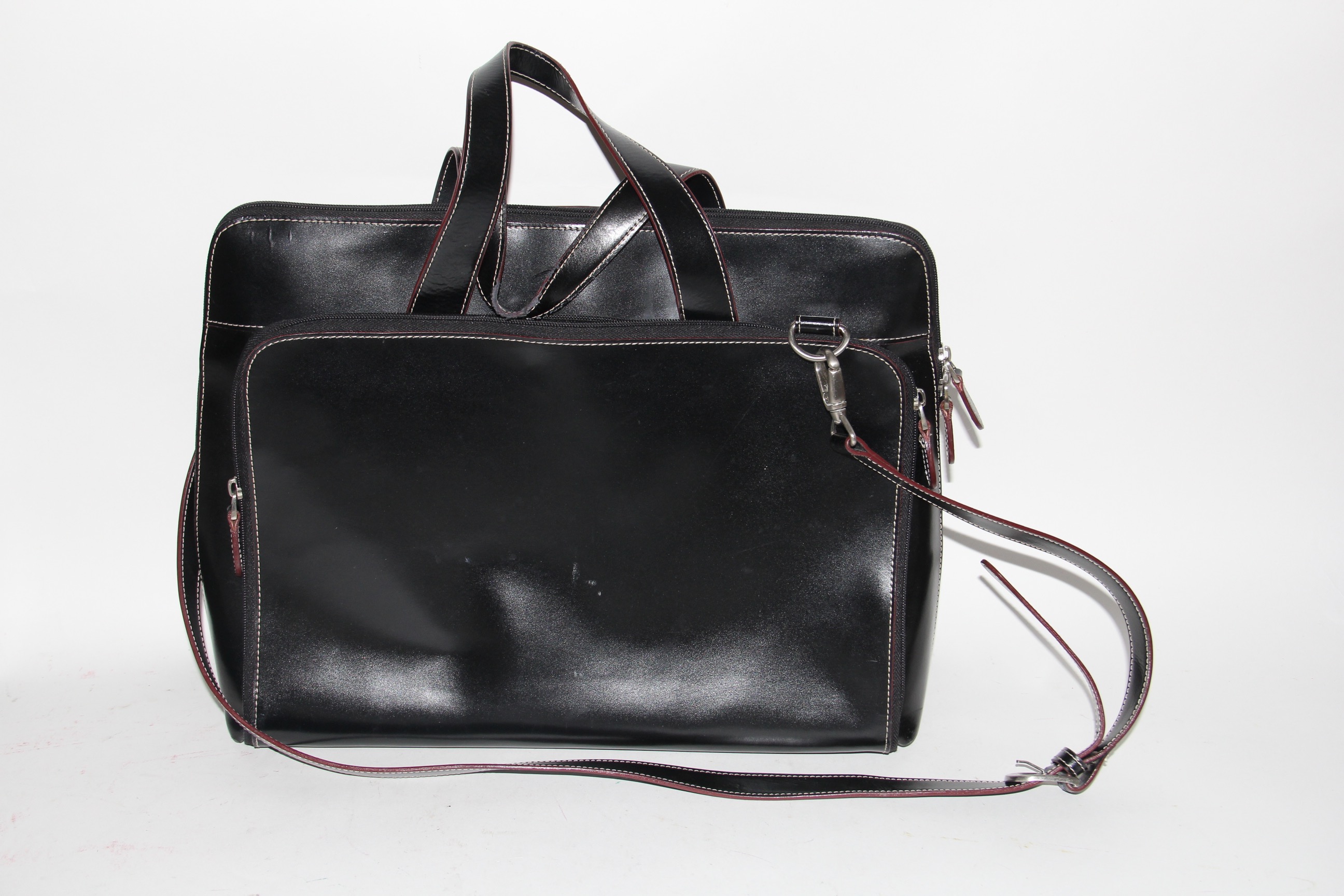 Leather Samsonite Computer Bag with Two Brookstone Leather iPad Cases