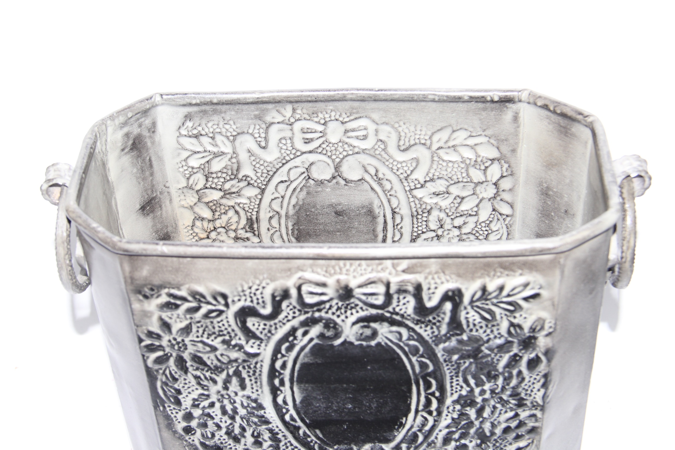 Metal Decor Including Wine Rack and Iron Encased Mirror