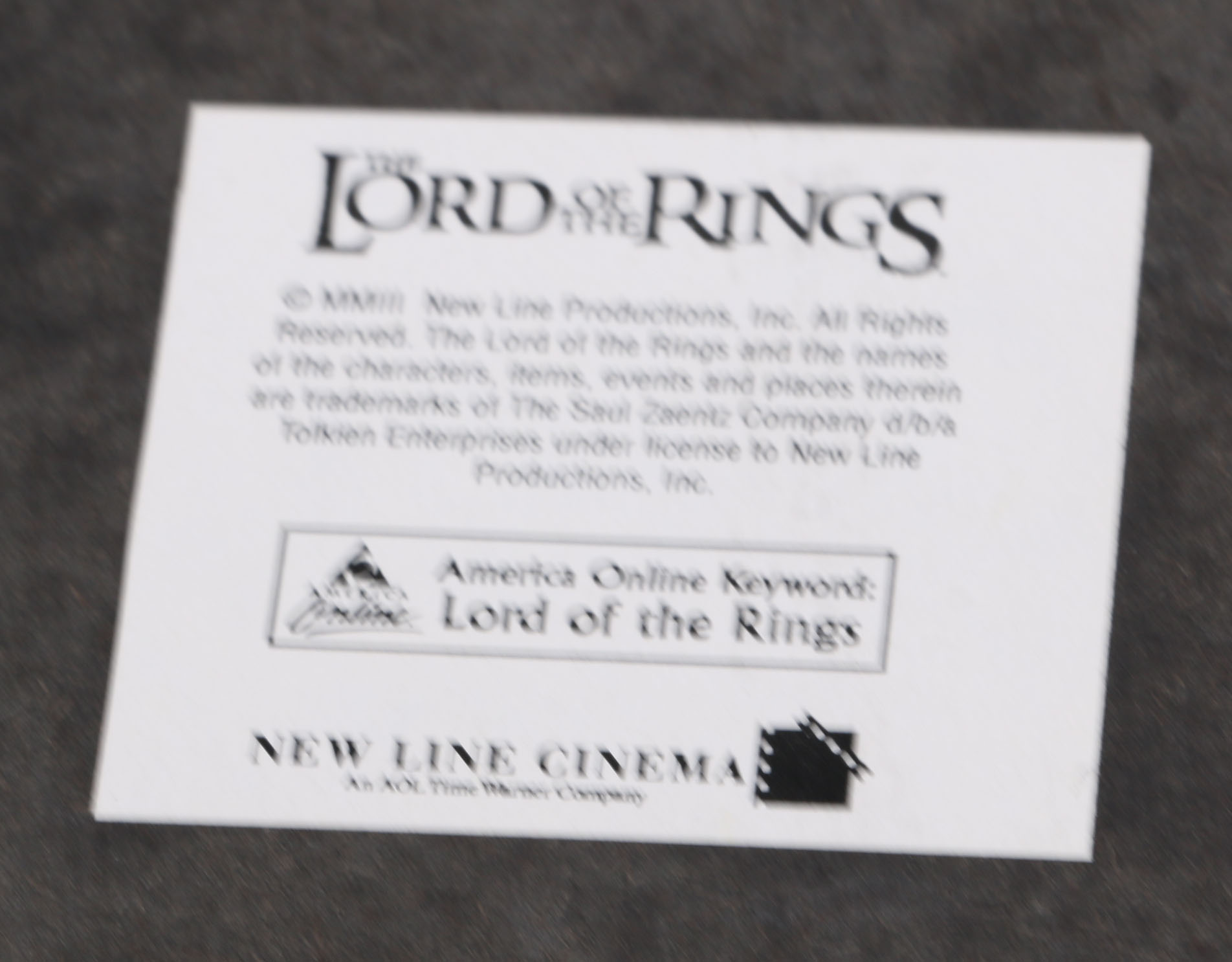 "Lord of the Rings" Elven Knife of Strider Display Plaque