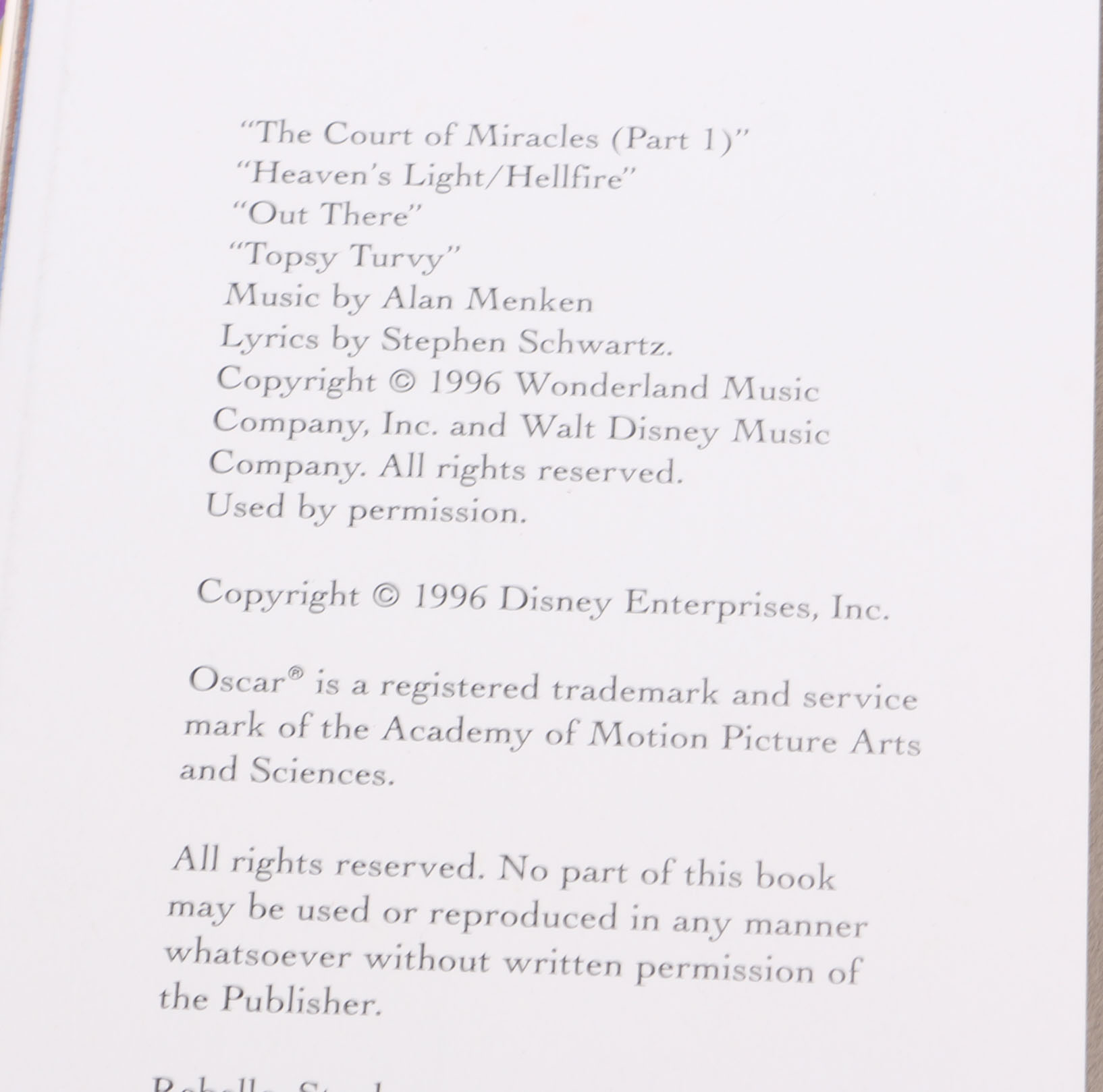 Signed First Edition "The Art of The Hunchback of Notre Dame"