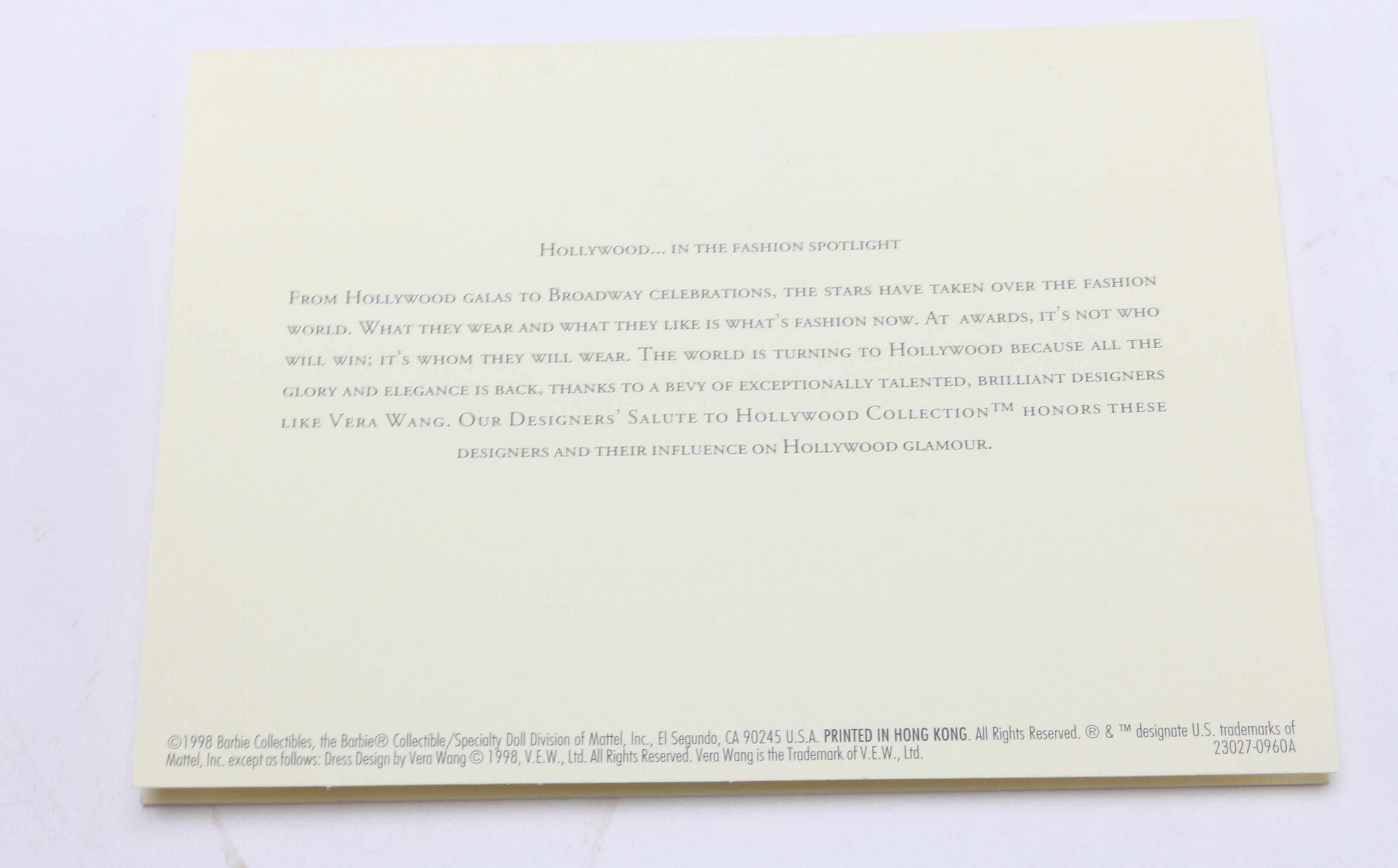 1999 Limited Edition "Vera Wang" Barbie