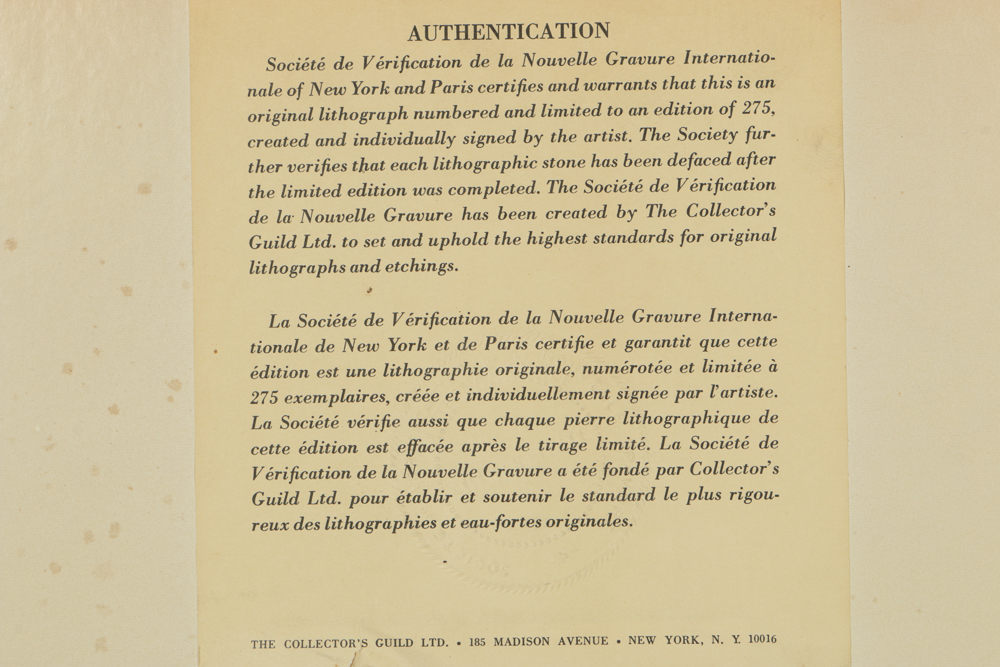 Giuseppe Verso Limited Edition Lithograph