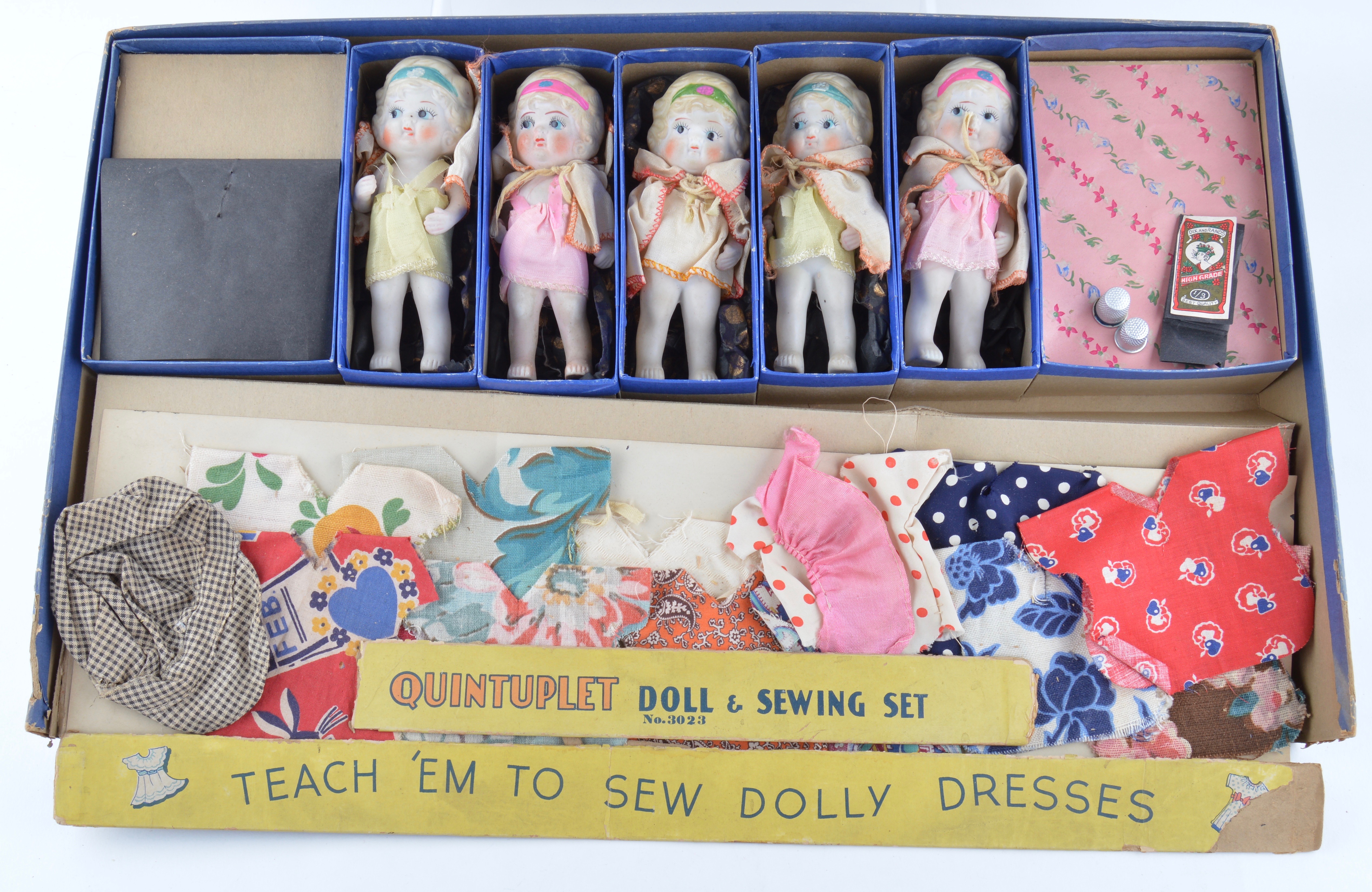 Two Vintage Dionne Quintuplets Play and Sewing Sets in Boxes