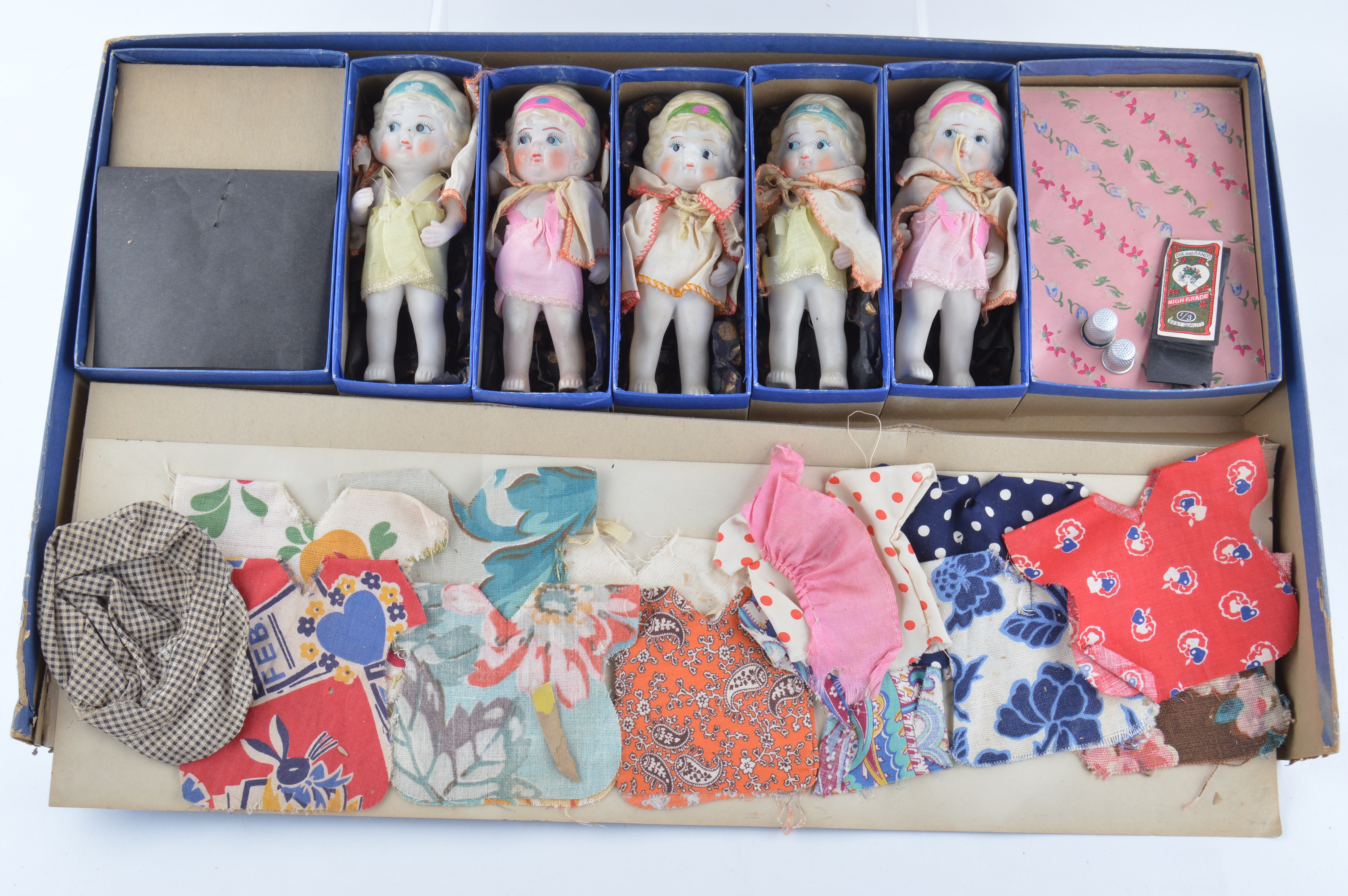 Two Vintage Dionne Quintuplets Play and Sewing Sets in Boxes