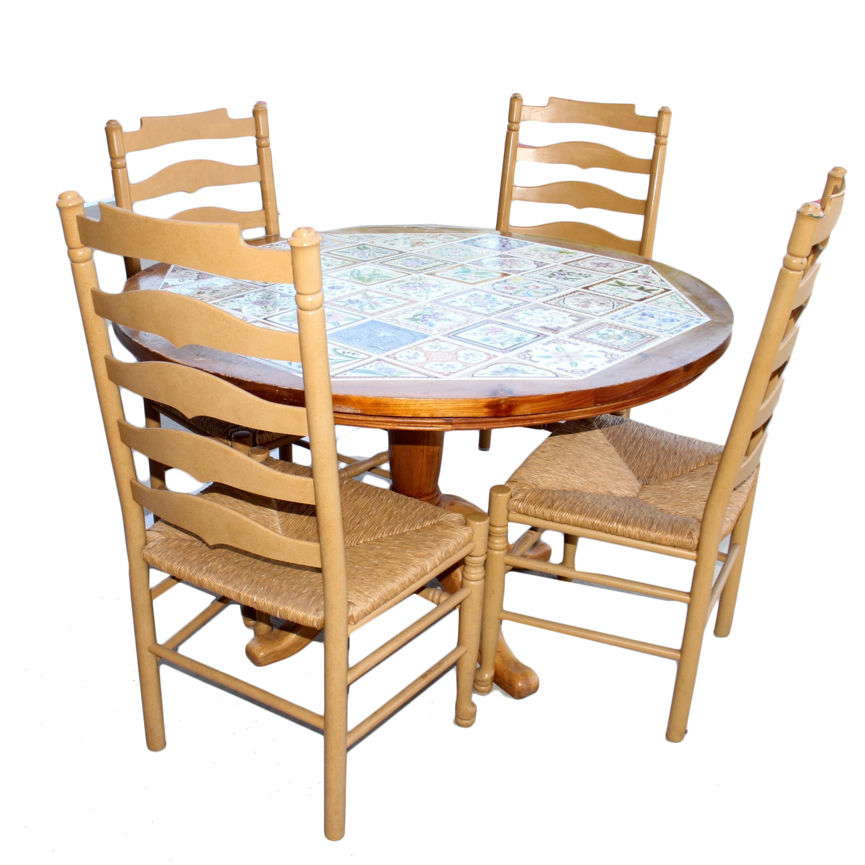 Pulaski Tiled Pedastal Table with Four Chairs