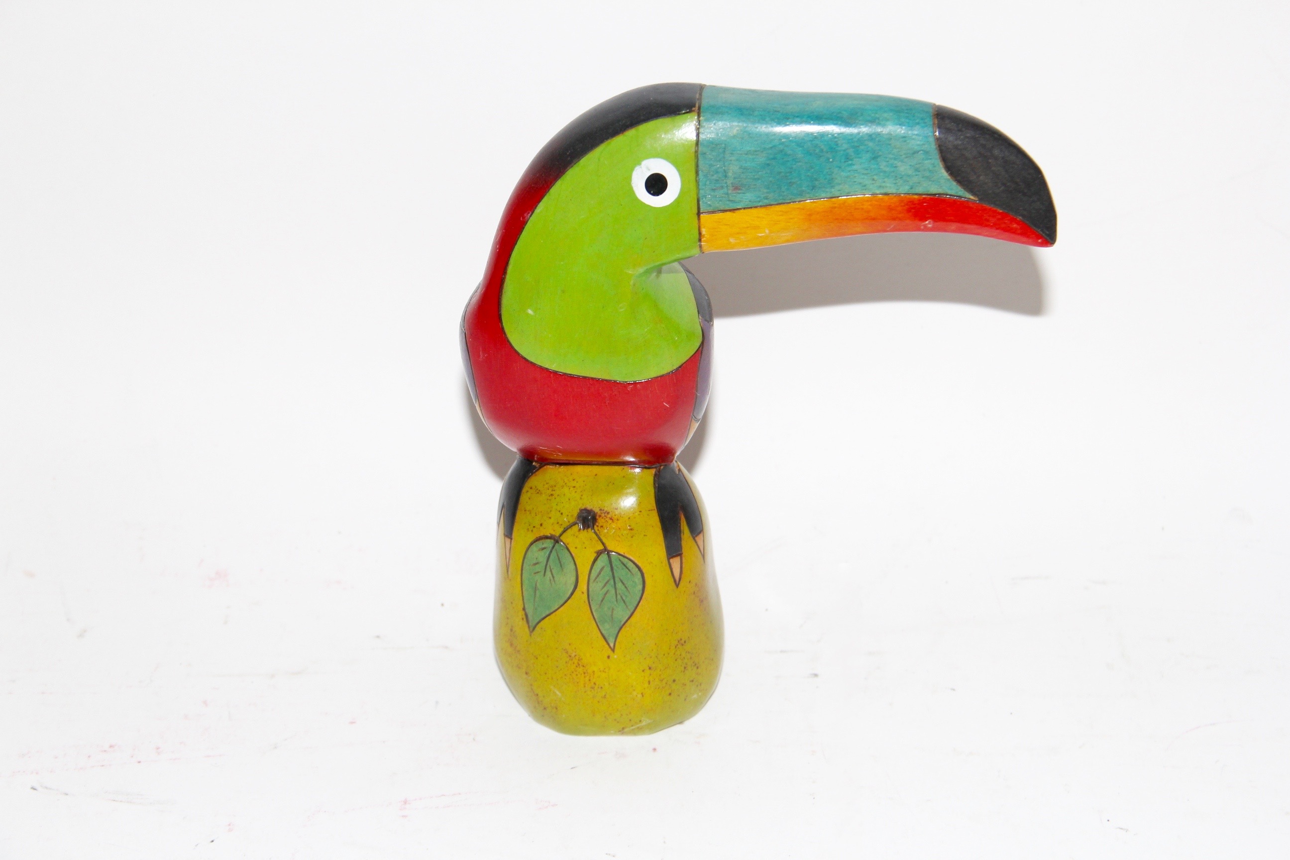 Hand Painted Wooden Toucans and Parakeet
