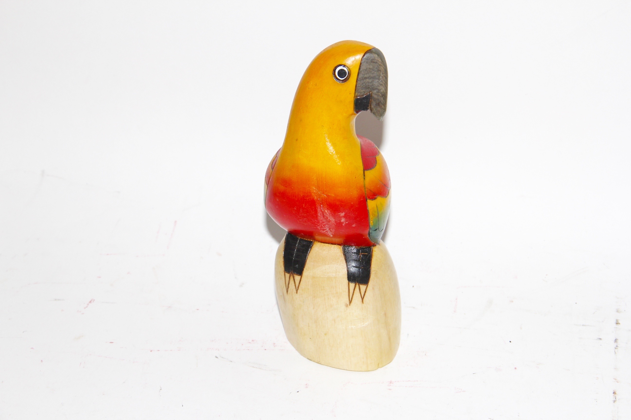 Hand Painted Wooden Toucans and Parakeet