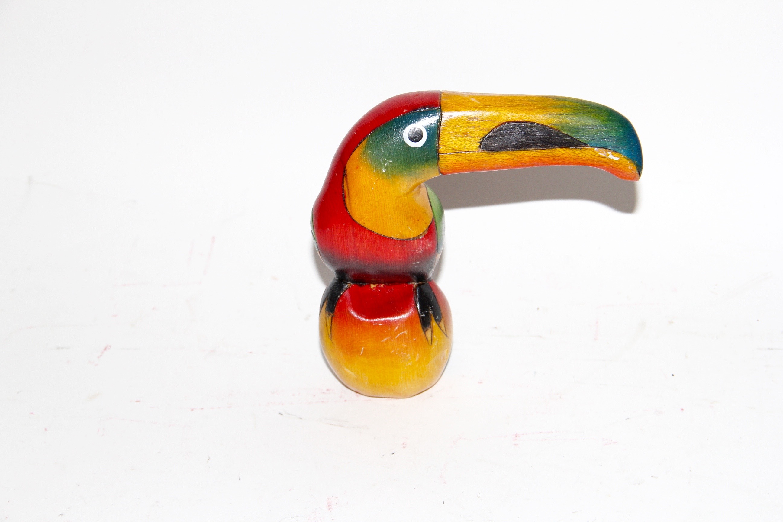 Hand Painted Wooden Toucans and Parakeet