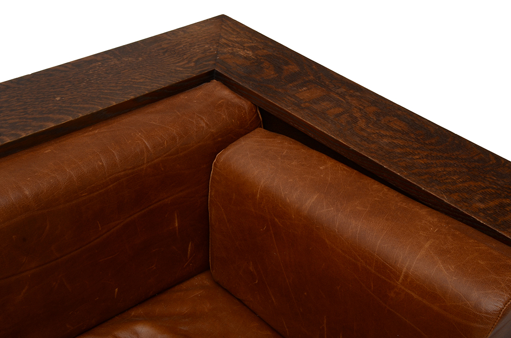 Stickley Style Quarter-Sawn Oak Prairie Settle