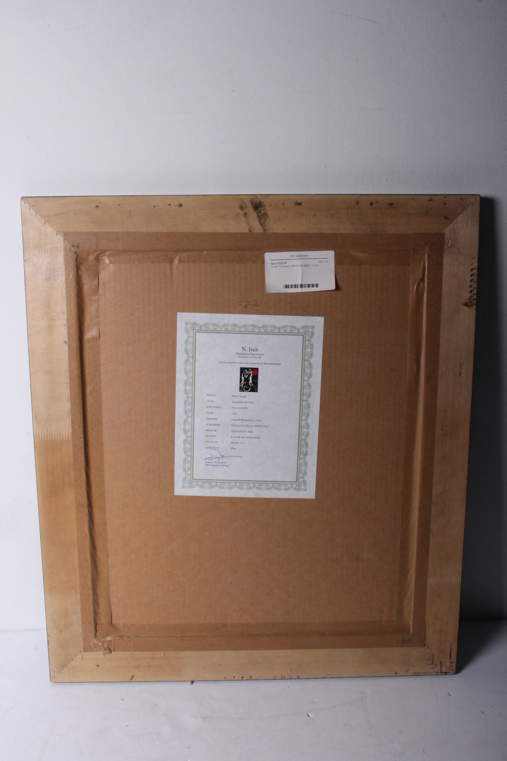 Marc Chagall Color Lithograph "Isaiah" For "The Bible"