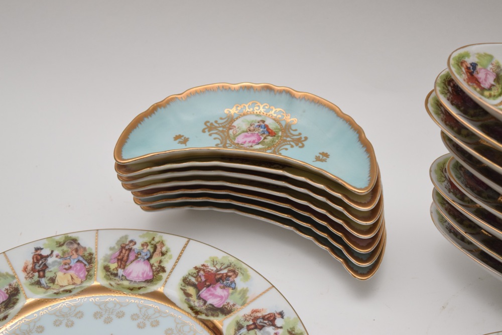 Vintage Vienna and Bavaria JKW Courting Couple Hand Painted Bavarian China