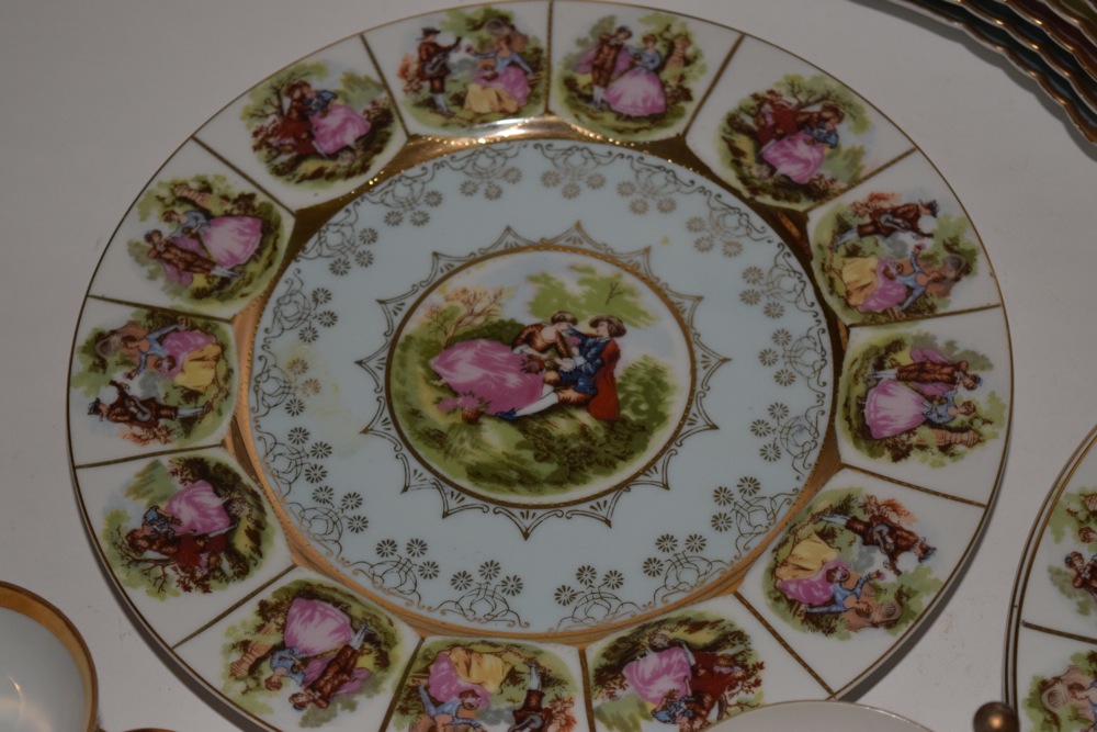 Vintage Vienna and Bavaria JKW Courting Couple Hand Painted Bavarian China