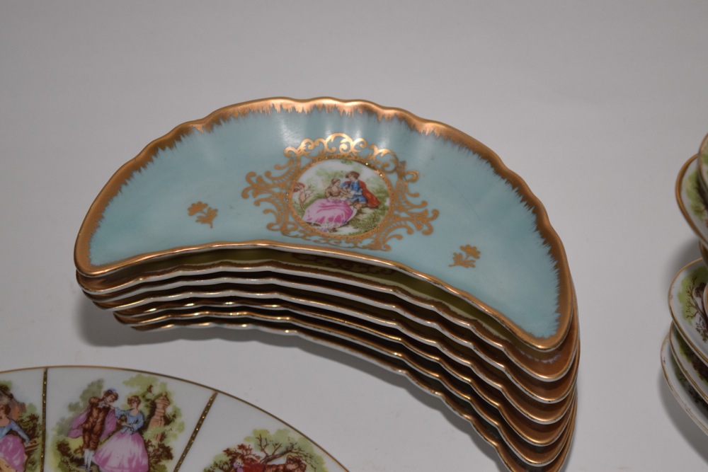 Vintage Vienna and Bavaria JKW Courting Couple Hand Painted Bavarian China