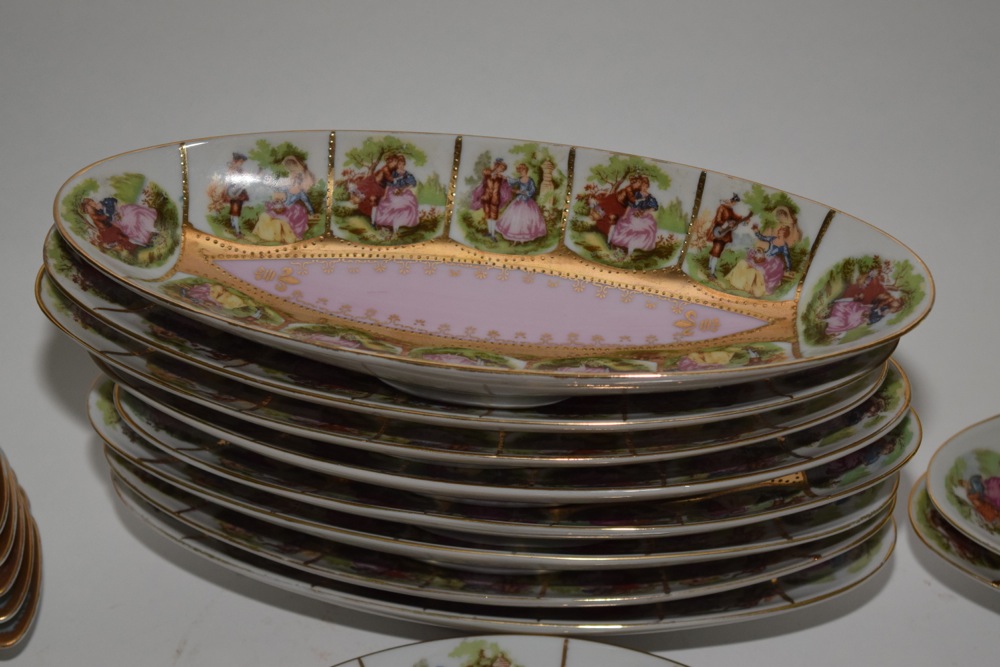 Vintage Vienna and Bavaria JKW Courting Couple Hand Painted Bavarian China