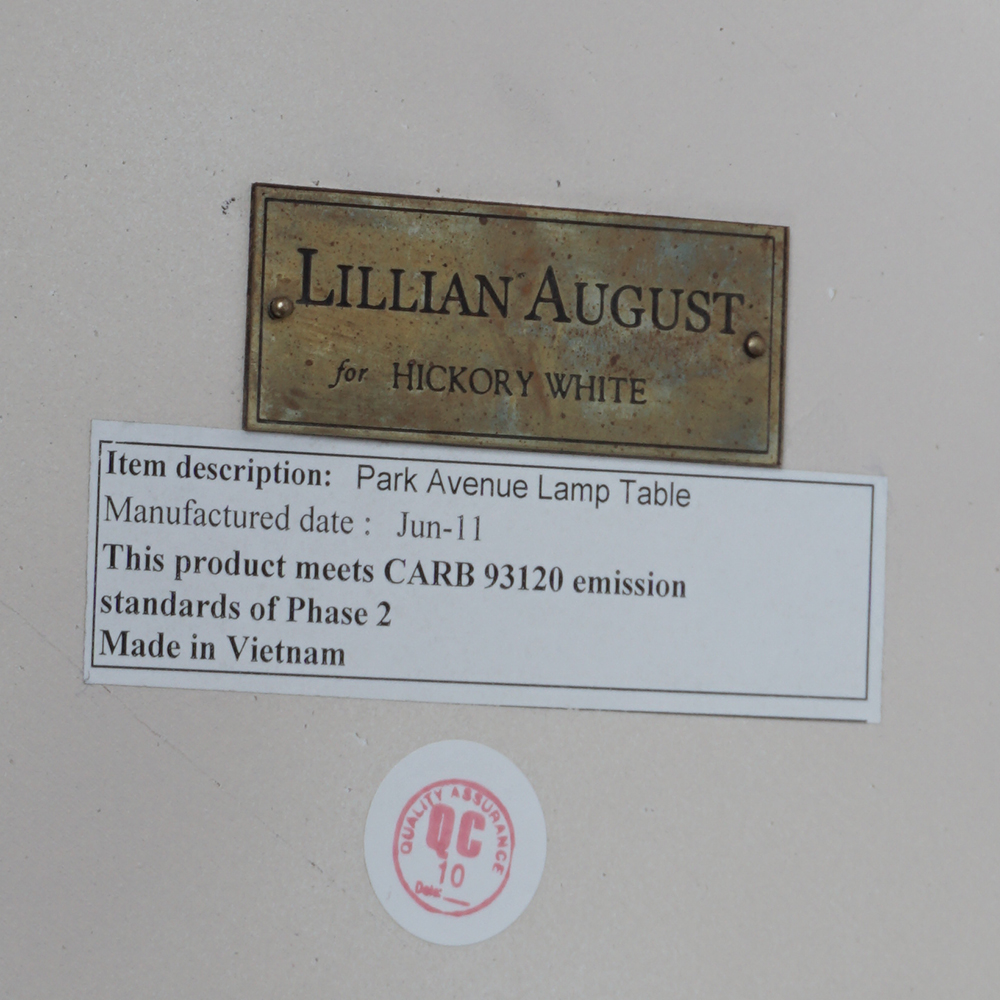 Lillian August for Hickory White "Park Avenue" Lamp Table with Mirrored Top