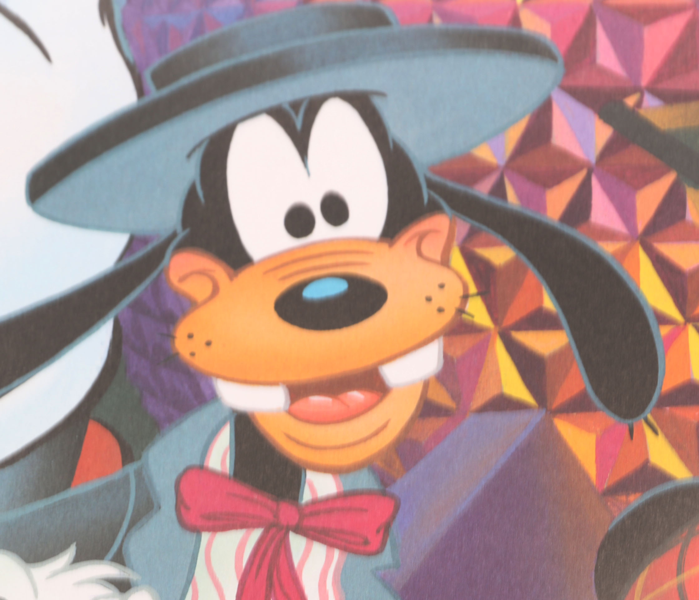 Don Williams Lithograph on Paper of Disney Characters at Epcot for New Year's 2000