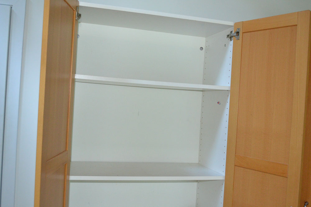 Birch Veneer Front Four Door Storage Cabinet