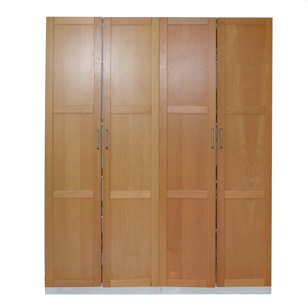 Birch Veneer Front Four Door Storage Cabinet