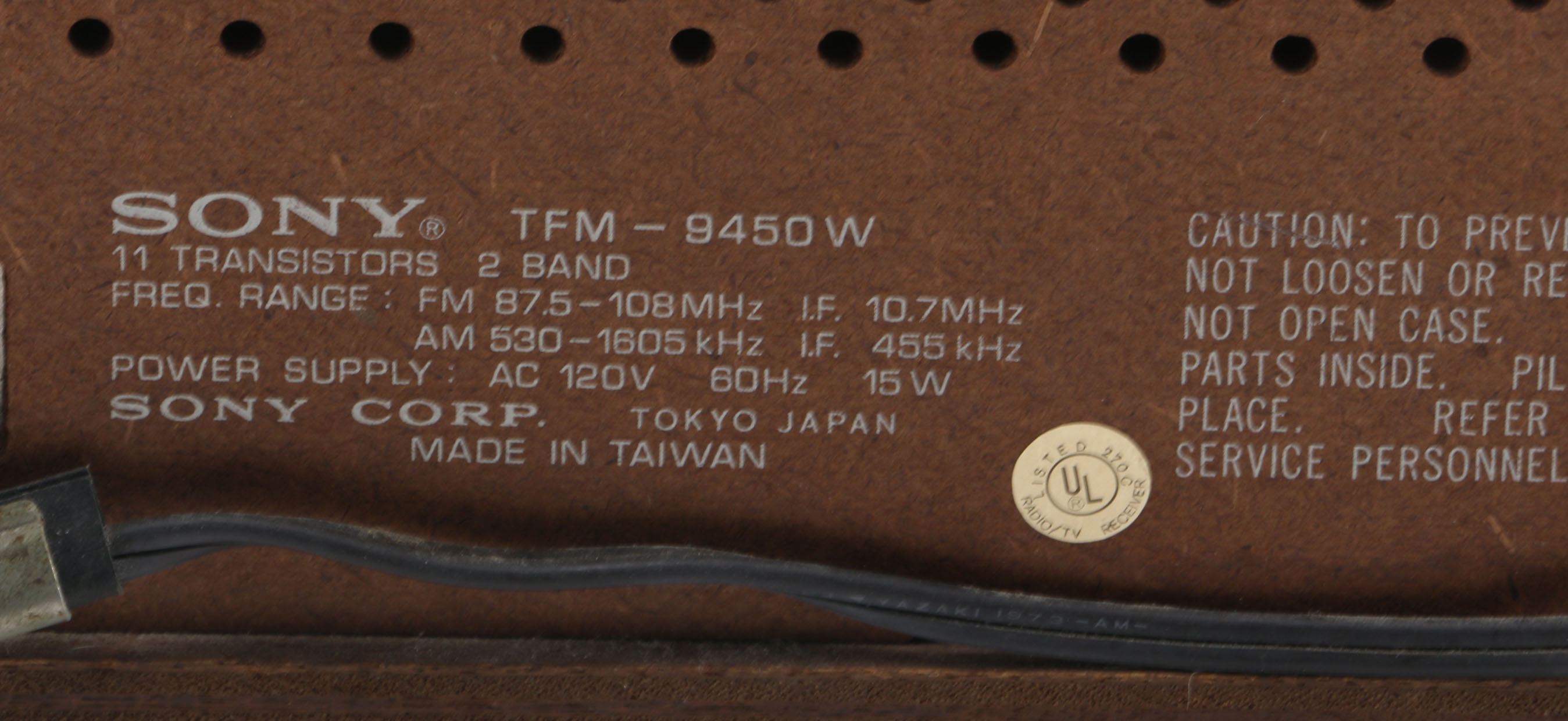 Circa 1970s Vintage Sony Radio