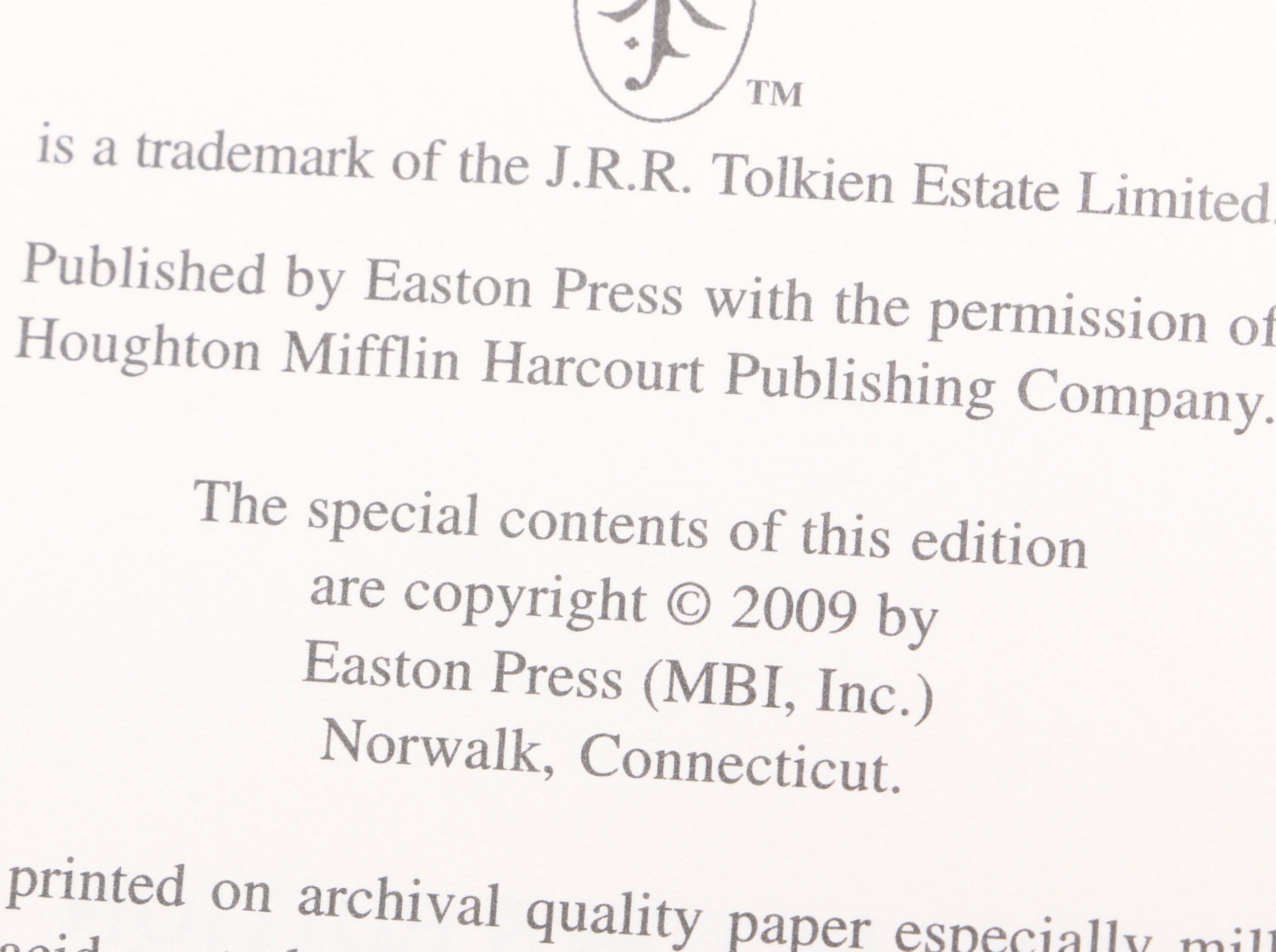 Collector's Edition of "Tales From The Perilous Realm" by J.R.R. Tolkien