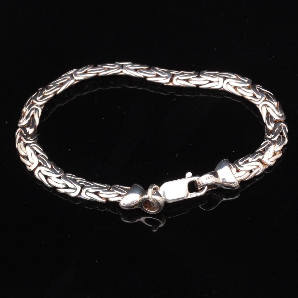 Sterling Silver Byzantine Link Bracelet
