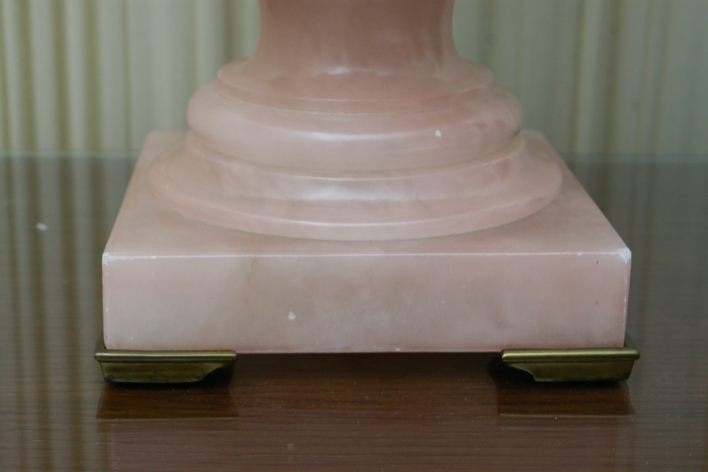 Pair of Pink Alabaster Table Lamps