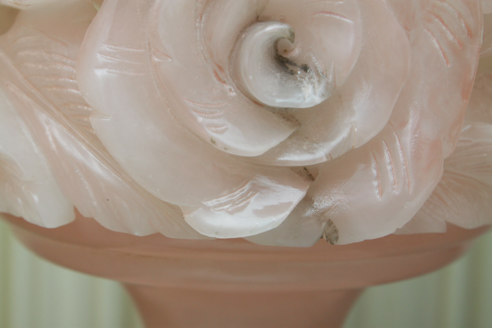 Pair of Pink Alabaster Table Lamps