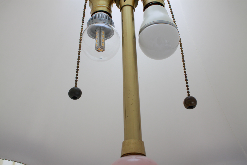 Pair of Pink Alabaster Table Lamps