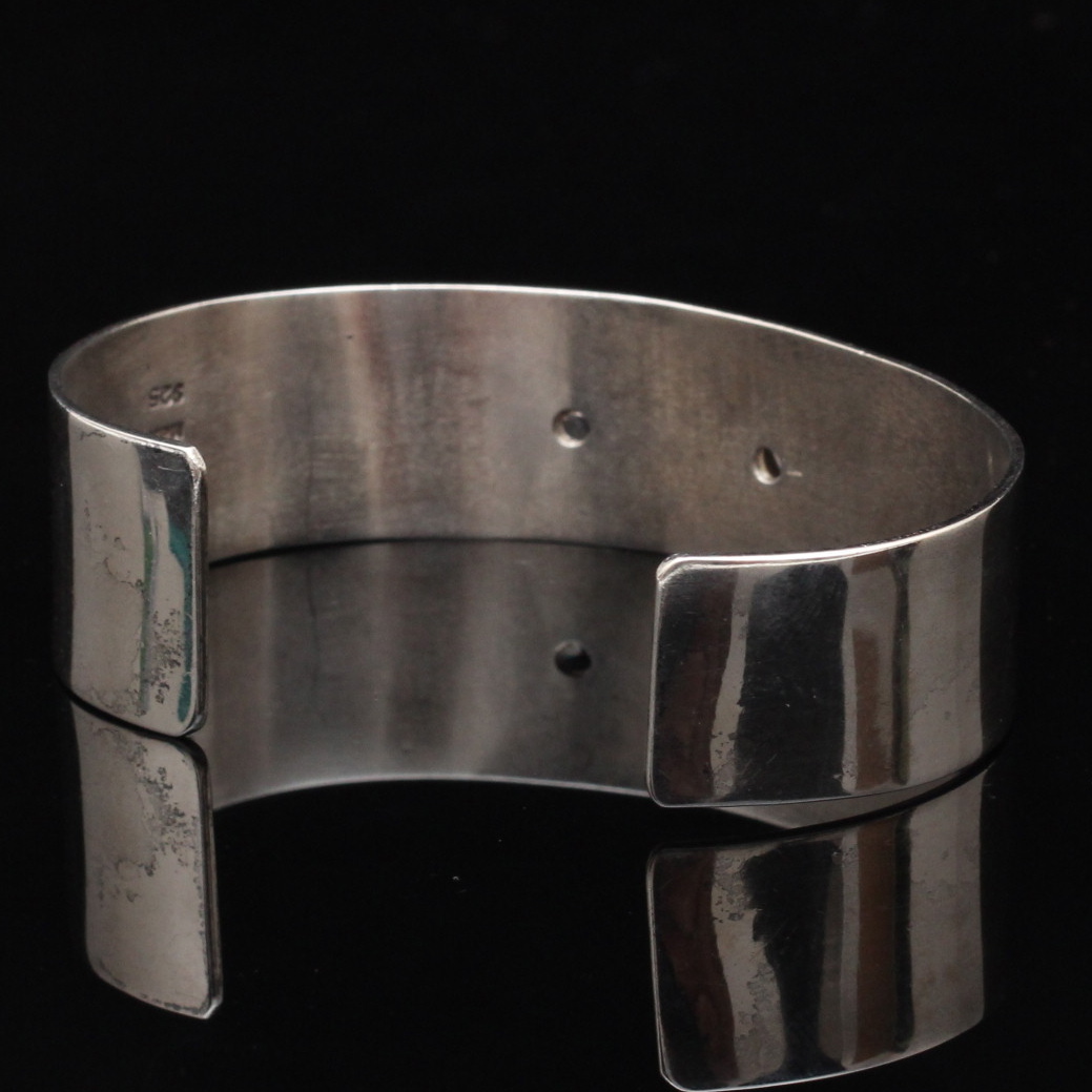 Sterling Silver Cubic Zirconia Cuff Bracelet