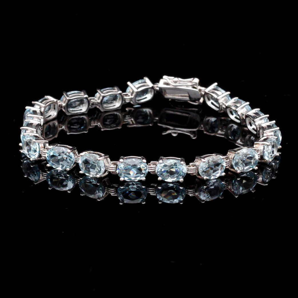 Sterling Silver Blue Topaz Bracelet