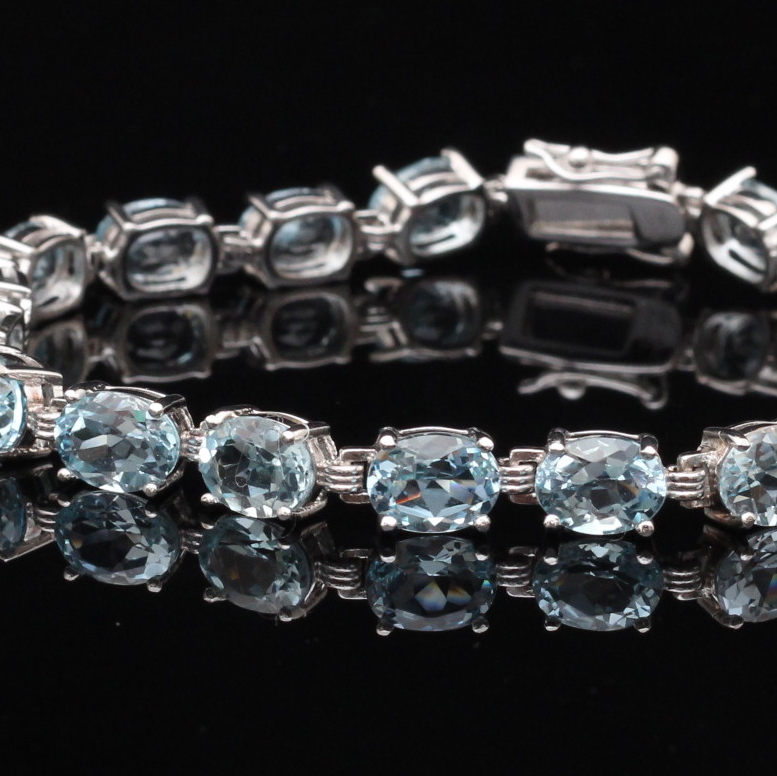 Sterling Silver Blue Topaz Bracelet