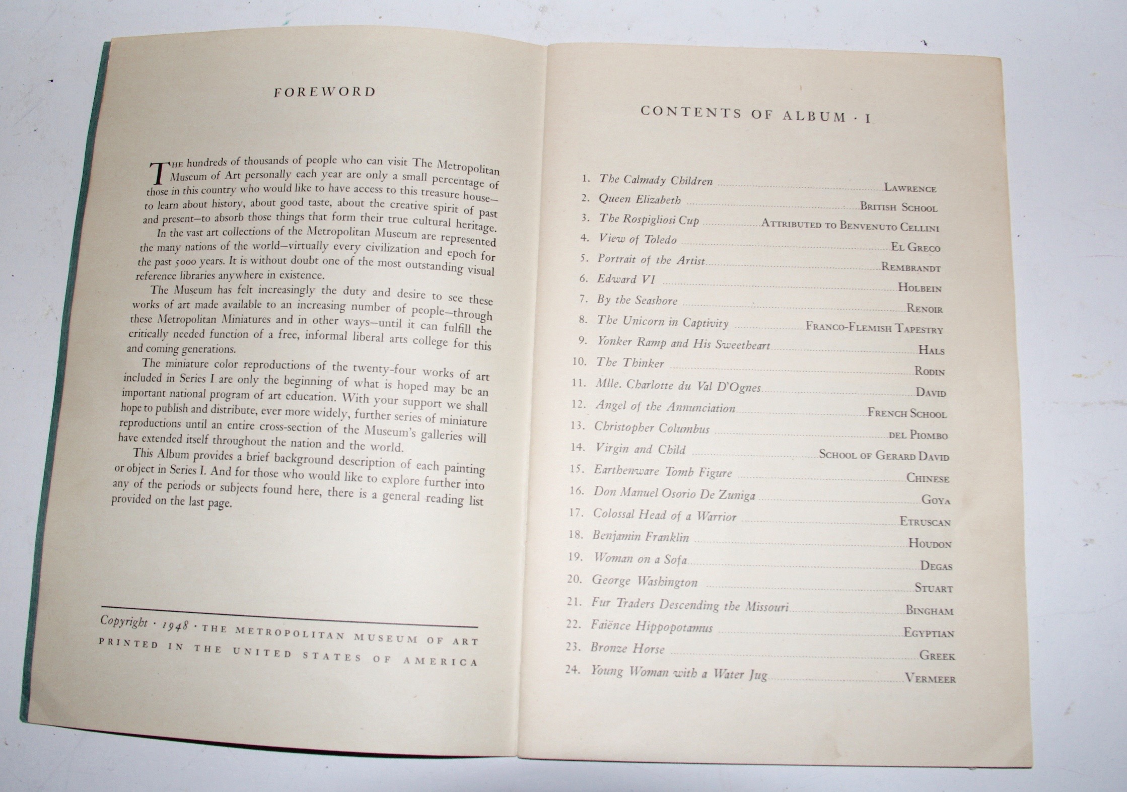 1949 Metropolitan Museum of Art Miniatures