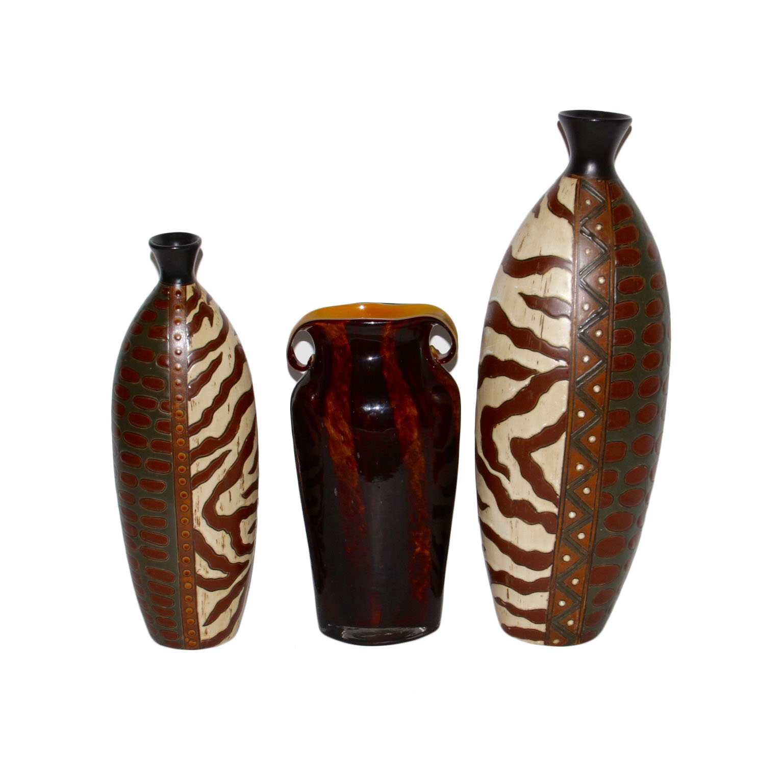 Earth Toned Geometric Ceramic Vases