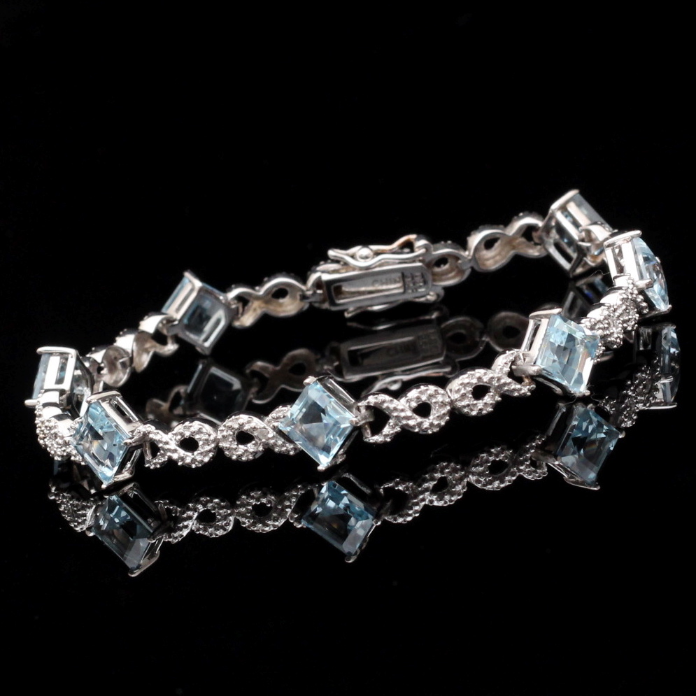 Sterling Silver Blue Topaz Bracelet